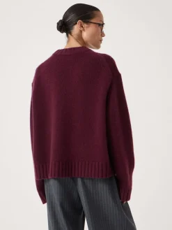 - Cora Relaxed Chunky Cashmere Crew Jumper*Hush Hot