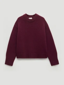 - Cora Relaxed Chunky Cashmere Crew Jumper*Hush Hot