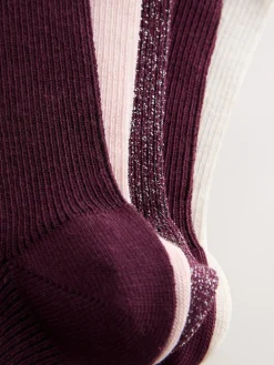 Paars - Lettuce Welt Ankle Socks 5 Pack*Next Clearance