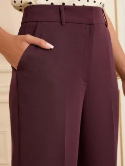 Paarsrood - broek met wijde pijpen*Love & Roses Discount