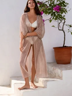 Pale Pink Plisse - Tie Waist Maxi Cover-Up*Next Outlet