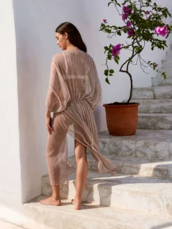 Pale Pink Plisse - Tie Waist Maxi Cover-Up*Next Outlet