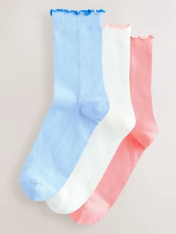 Pastel - Frill Top Ankle Socks 3 Pack*Next New