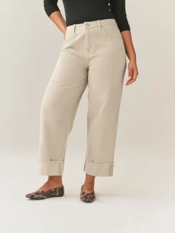 - Boyfriend Hourglass Wide Leg Mid Rise Turn Up Jeans*Next