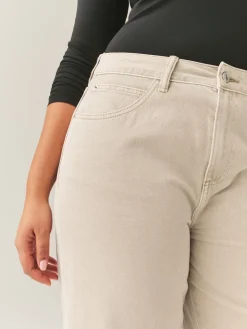 - Boyfriend Hourglass Wide Leg Mid Rise Turn Up Jeans*Next