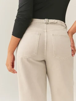 - Boyfriend Hourglass Wide Leg Mid Rise Turn Up Jeans*Next