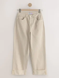 - Boyfriend Hourglass Wide Leg Mid Rise Turn Up Jeans*Next