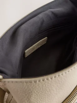 Pastelgeel - Leren messenger-tas met vak*Next Sale