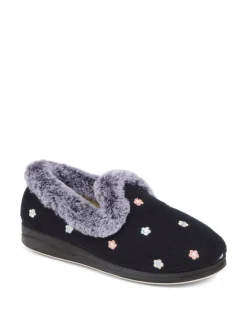 Floral Faux-Fur Slippers*Pavers Clearance