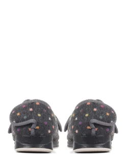 grijze pantoffels met klittenbandsluiting*Pavers Best