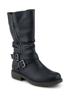 Wide Fit Zip Fasten Slouch Boots*Pavers Best