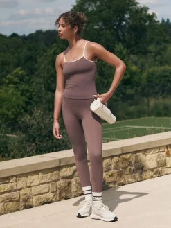 Peperkorrelbruin - Legging met hoge taille*self. New