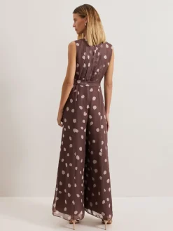 Maxine chiffon jumpsuit met stippen*Phase Eight Clearance
