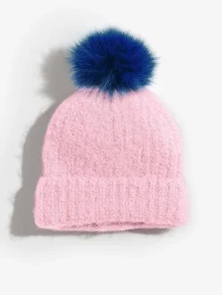 Pink and Blue Constrast - Cosy Pom Hat*Love & Roses Sale
