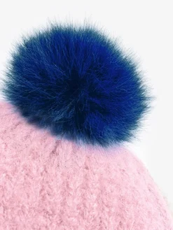 Pink and Blue Constrast - Cosy Pom Hat*Love & Roses Sale
