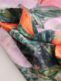 Pink Benjamin Macgregor Scene Print - Satin Dressing Gown*Next Outlet