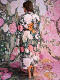 Pink Benjamin Macgregor Scene Print - Satin Dressing Gown*Next Outlet