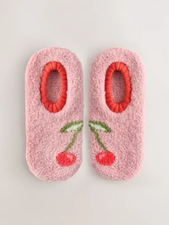 Pink Cherries Print - Cosy Footsie Socks 1 Pack*Next Outlet