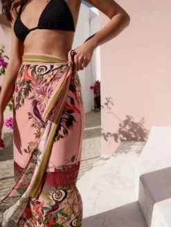 Pink Scenic Floral - Kew Collection Maxi Sarong*Next New