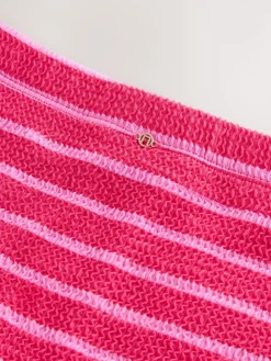 Pink/Red Stripe Crinkle - Swim Shorts Bikini Bottoms*Next Sale