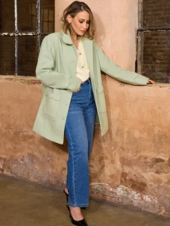 - Mid Length Scallop Trim Dolly Coat*Love & Roses Sale