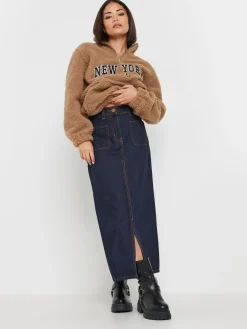 100% katoenen midirok met opgestikte zakken*PixieGirl Petite New