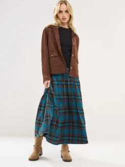 geruite Midi rok met gesp*PixieGirl Petite Hot