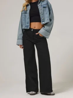 jeans met wijde pijpen van 100% katoen*PixieGirl Petite Sale