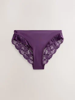 Plum Paars/Bloemenprint - Onderbroek met hoge pijpen 2 Pak*Next