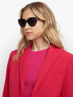 Cat Eye Black Sunglasses With Jewel Embellishment*Polaroid Outlet