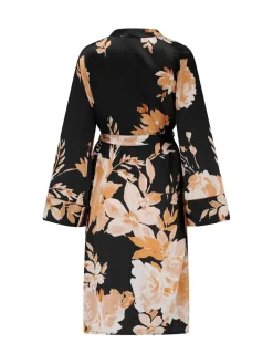 Dusk Printed Satin Midi Dressing Gown*Pour Moi Sale