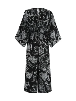 Geweven strandjumpsuit met kreukeltextuur en O-ring*Pour Moi Outlet