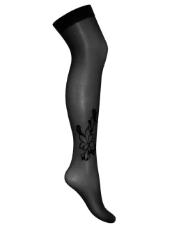 Icon kousen van 15 denier en bloemversiering*Pour Moi Outlet