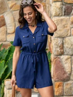 Textured Woven Utility Playsuit*Pour Moi Online