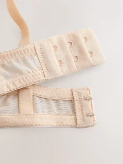 Praline huidskleur & wit - Set van 2 push-up beha's met lage decolleté en kant*Next Best