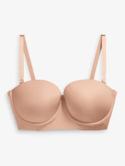 Praline nude - Strapless beha voor mooi silhouet met licht vulling en lage achterkant, cupmaat DD+*Next Hot