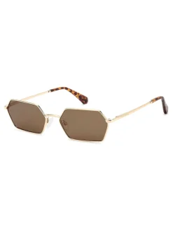 Rectangular Geometrical Sunglasses in Gold and Havana*Prive Revaux Best