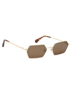 Rectangular Geometrical Sunglasses in Gold and Havana*Prive Revaux Best
