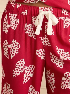 Red and White Bow Print - Button Down Pyjamas Set*Love & Roses New