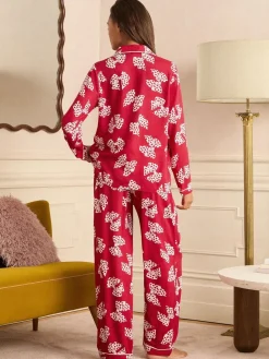 Red and White Bow Print - Button Down Pyjamas Set*Love & Roses New