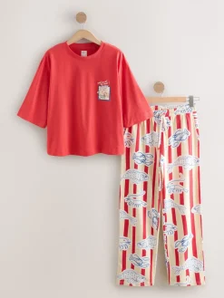 Red Stripe Fish - Tricot pyjama met korte mouwen*Next Hot