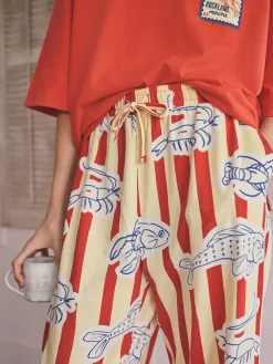 Red Stripe Fish - Tricot pyjama met korte mouwen*Next Hot