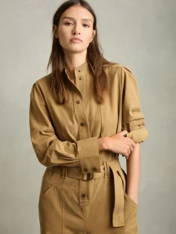 - Mina - Lyocell-katoenen jumpsuit met wijde pijpen*Reiss Best