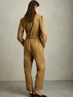 - Mina - Lyocell-katoenen jumpsuit met wijde pijpen*Reiss Best