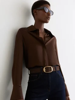 Athena Suede Oval-Buckle Belt*Reiss Best