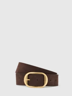 Athena Suede Oval-Buckle Belt*Reiss Best