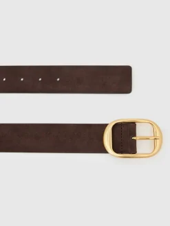 Athena Suede Oval-Buckle Belt*Reiss Best