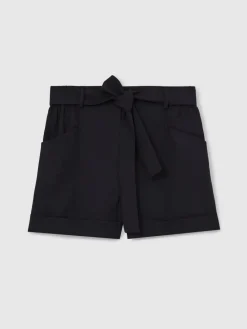 Avril Belted Button Tab Shorts*Reiss