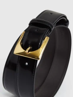 Belinda Leather Square-Buckle Belt*Reiss Online
