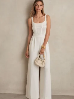 Carla Perforated-Knit Wide-Leg Jumpsuit*Reiss Best